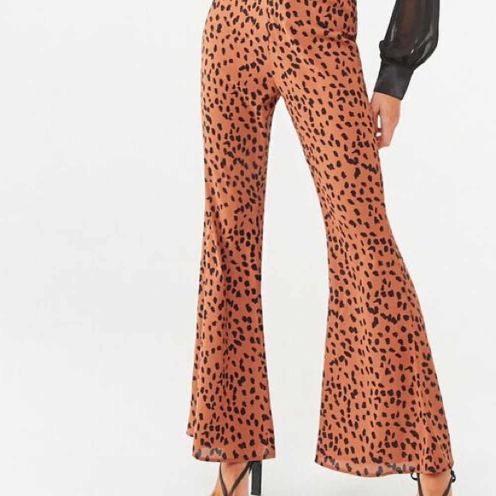Forever 21 Animal Print Flare Pants